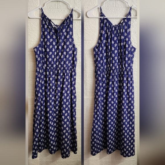 J. Crew Dresses & Skirts - J. Crew Navy and White Patterned Maxi Dress